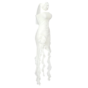 CHAFFINCH Mesh Ruffle Dress