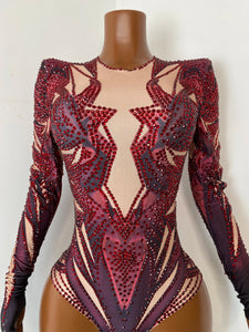 SHENYANG Rhinestone Bodysuit