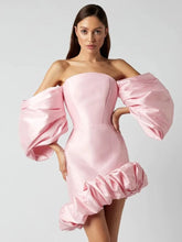 Load image into Gallery viewer, SOKOKE Puff Sleeve Mini Dress
