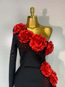 NANNING Single Sleeve Bandage Dress