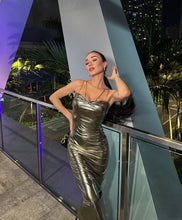 Load image into Gallery viewer, PENGUI Metallic Ankle Dress
