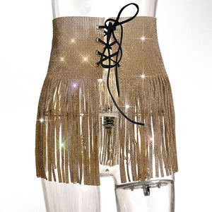 CLOCKENFLAP Crystal Fringe  Skirt