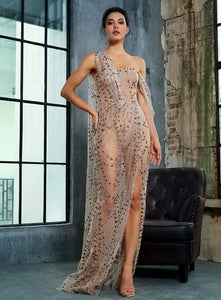 VERONICA Glitter Evening Dress