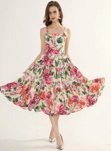 VESTIA Floral Midi Dress
