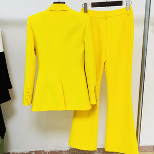 CARYA Yellow Blazer Pants Set
