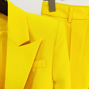 CARYA Yellow Blazer Pants Set