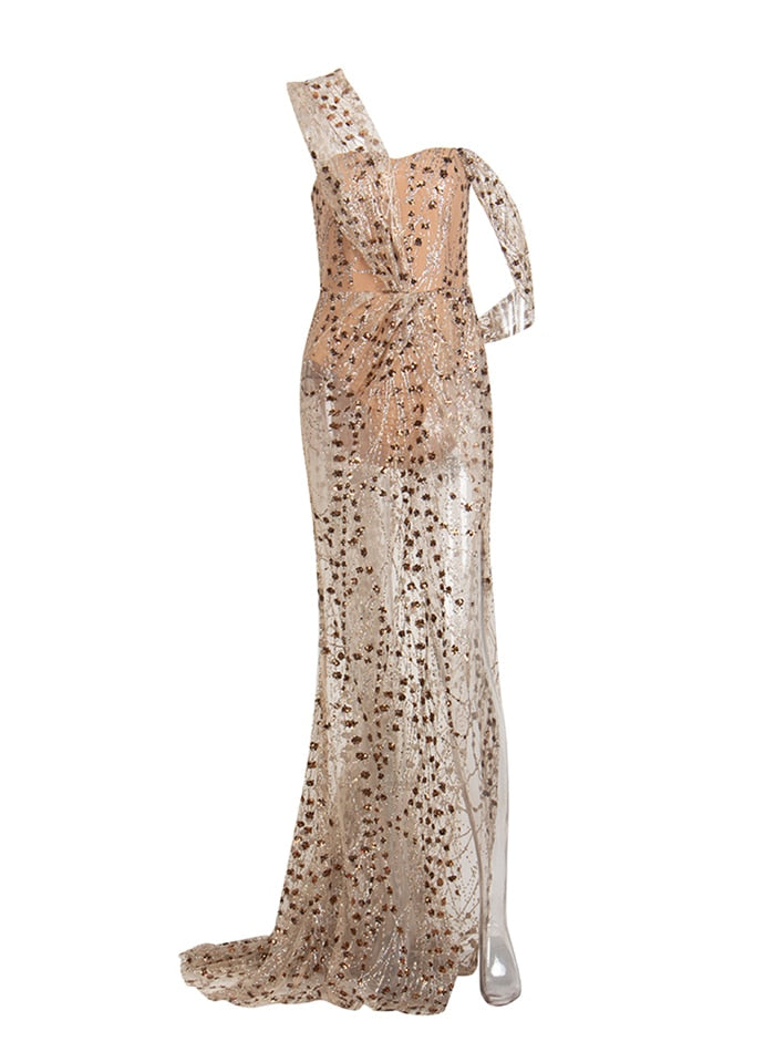 VERONICA Glitter Evening Dress
