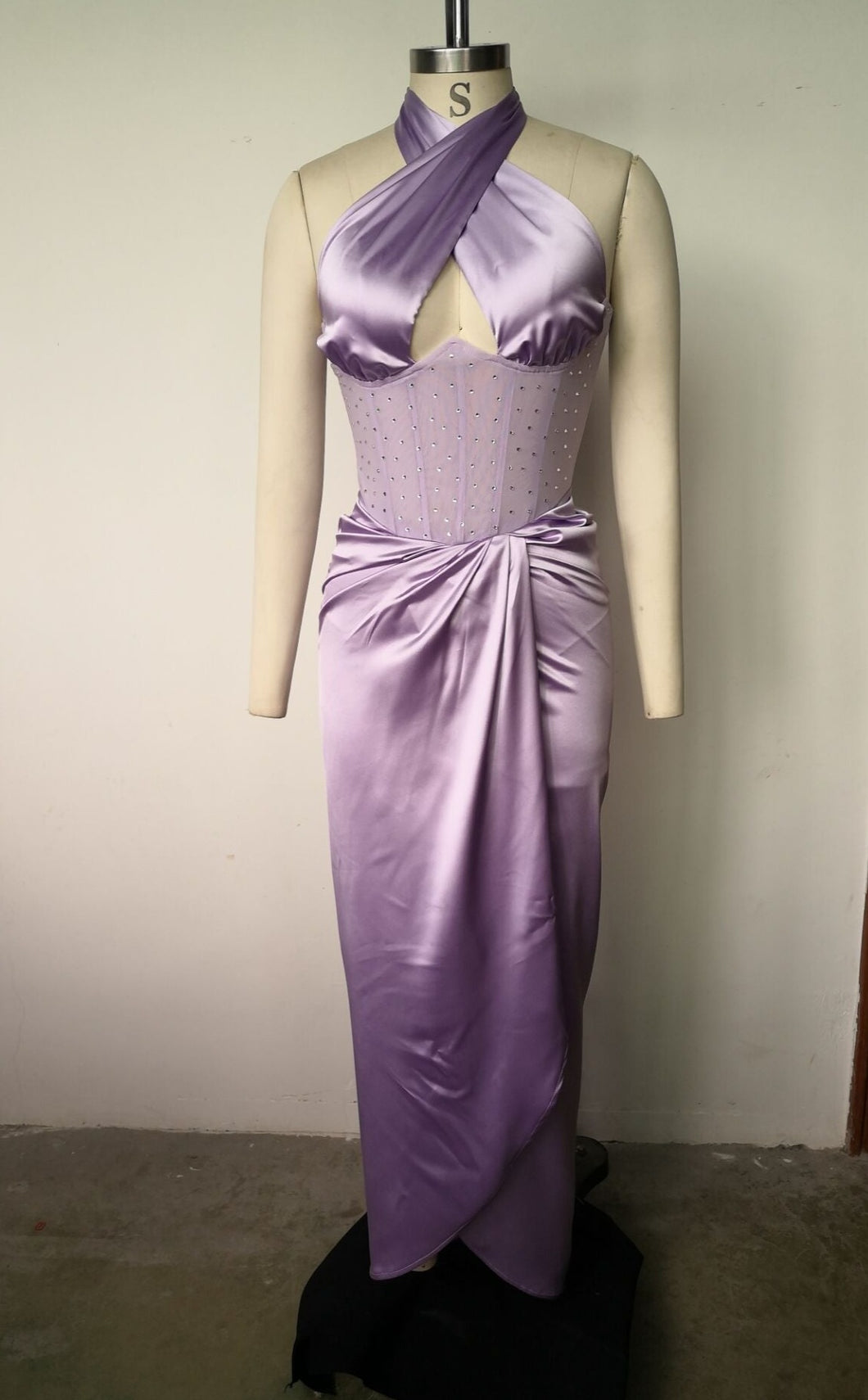 OCCIDENTALIS Long Satin Dress
