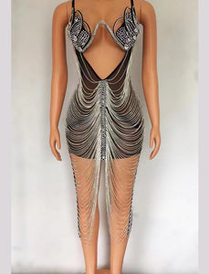 VERSACE Midi Crystal Dress