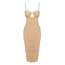 Load image into Gallery viewer, ALMOND Mesh Ruched Midi
