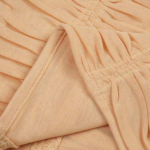 ALMOND Mesh Ruched Midi