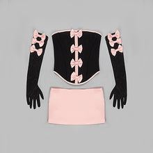 Load image into Gallery viewer, SASSA Bow Top Gloves Skirt Set
