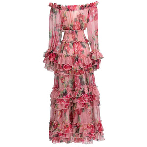 PRUNUS Floral Chiffon Maxi
