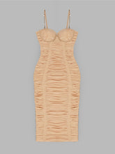 Load image into Gallery viewer, ALMOND Mesh Ruched Midi
