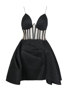 WILSONARIA Black Mini Dress