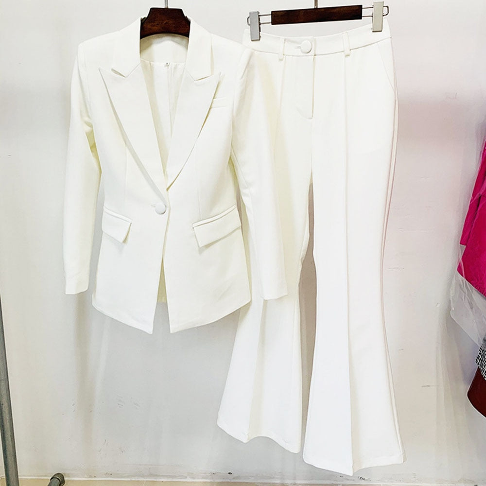 CARYA White Blazer Pants Set