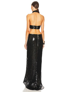 ANOGEISSUS Sequin Long Dress