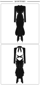 GROUNDSEL Velvet Cut Out Midi