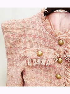 APPLE Tweed Blazer Shorts Set