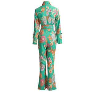 PENSYLVANICA Satin Floral Jumpsuit
