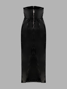 COYO PU leather Long Dress