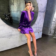 Load image into Gallery viewer, SACCHA Blazer Velvet Dress
