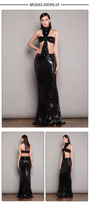 ANOGEISSUS Sequin Long Dress