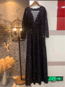 WAHLENBERGIA Sequin Evening Dress