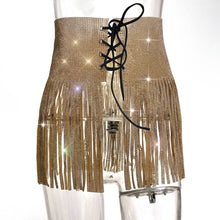 Load image into Gallery viewer, CLOCKENFLAP Crystal Fringe  Skirt
