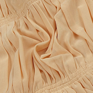 ALMOND Mesh Ruched Midi