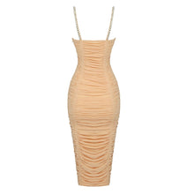 Load image into Gallery viewer, ALMOND Mesh Ruched Midi
