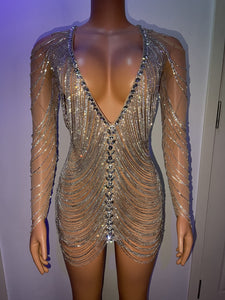 ROLEX Long Sleeve Crystal Dress