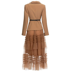 SEROTINA Blazer Skirt Set