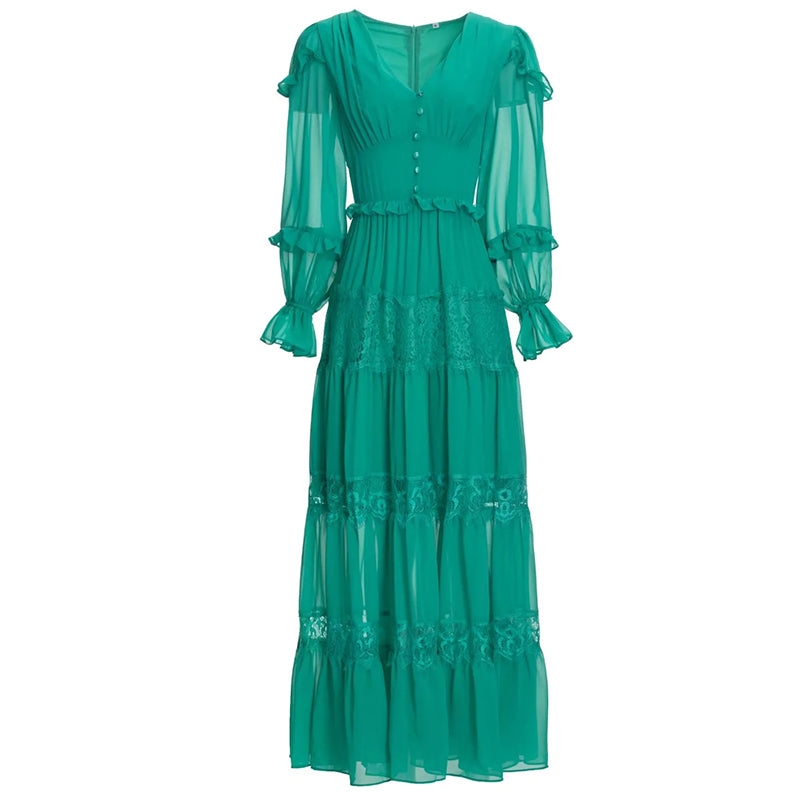 VIGNA Green Long Dress