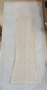 CEDAR Mesh Crystal Long Dress