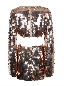 LOVEBIRD Sequin Backless Mini