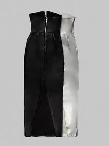 COYO PU leather Long Dress