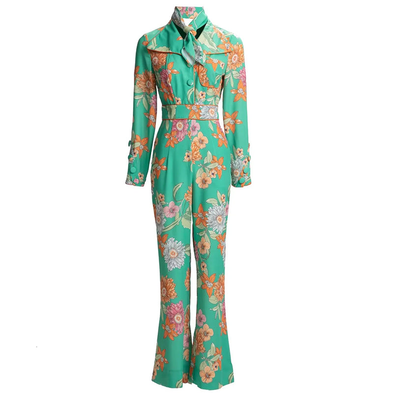 PENSYLVANICA Satin Floral Jumpsuit