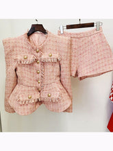 Load image into Gallery viewer, APPLE Tweed Blazer Shorts Set
