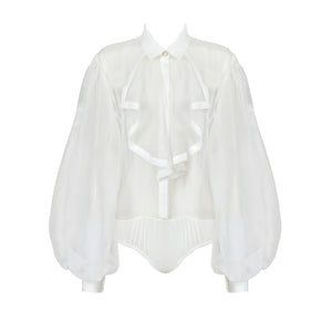 GRANDIDENTA Lantern Sleeve Top