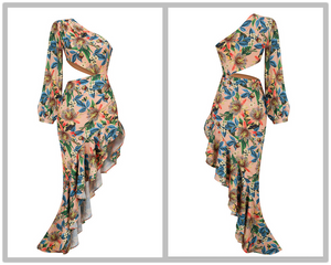 CANADENSIS One Shoulder Ruffle Dress