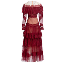Load image into Gallery viewer, ALBIESBAL Lace Mesh Long Dress

