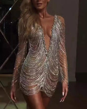 Load image into Gallery viewer, ROLEX Long Sleeve Crystal Dress
