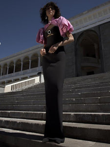 NIENSIS Puff Sleeve Long Dress