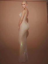 Load image into Gallery viewer, CEDAR Mesh Crystal Long Dress
