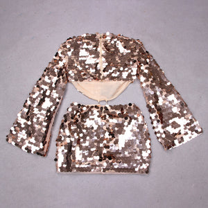 LOVEBIRD Sequin Backless Mini