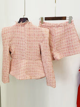 Load image into Gallery viewer, APPLE Tweed Blazer Shorts Set
