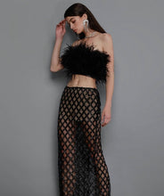 Load image into Gallery viewer, NIGRA Furr Top Sequin Midi Skirt
