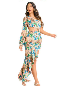CANADENSIS One Shoulder Ruffle Dress