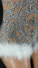 Load image into Gallery viewer, YVES Mesh Crystal Furr Playsuit
